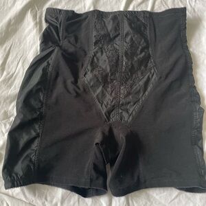 Rago Shapewear High-Waist Long Leg Pantie Girdle Black Lace Size 5X/40